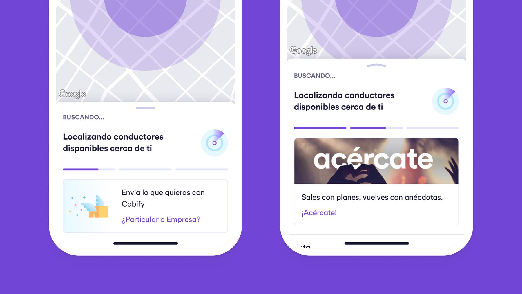 After and before to Cabify Ads